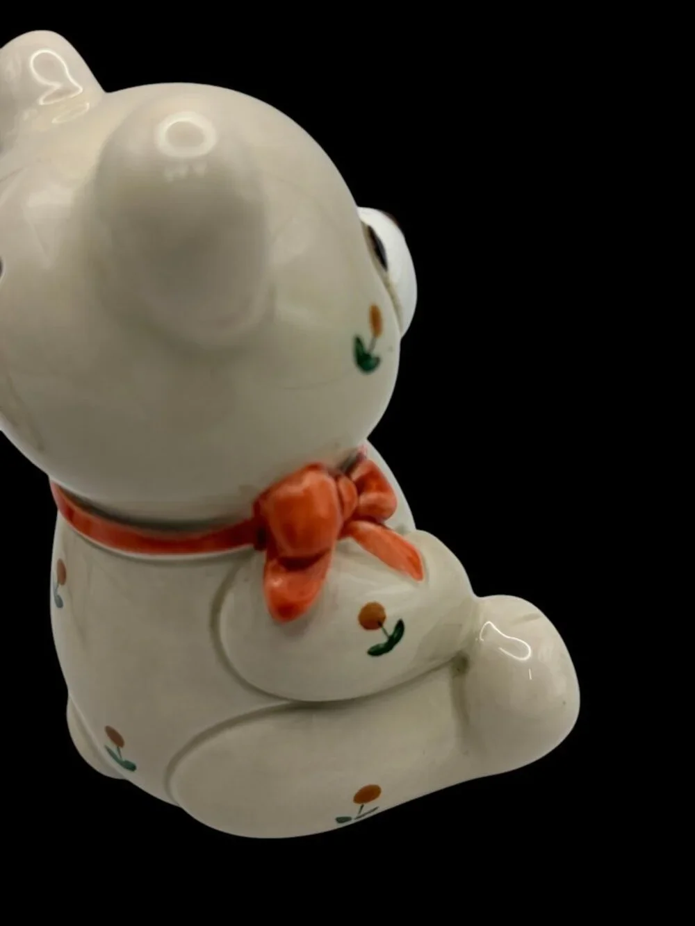 Vintage Otagiri Japan Teddy Bear Salt & Pepper Shakers Floral Bow Set
